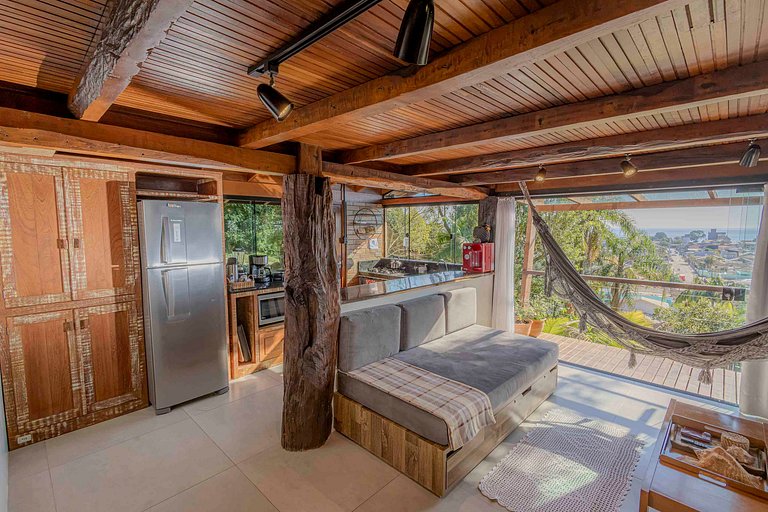 Cabana Aconchegante na Mata c/ Deck e Vista