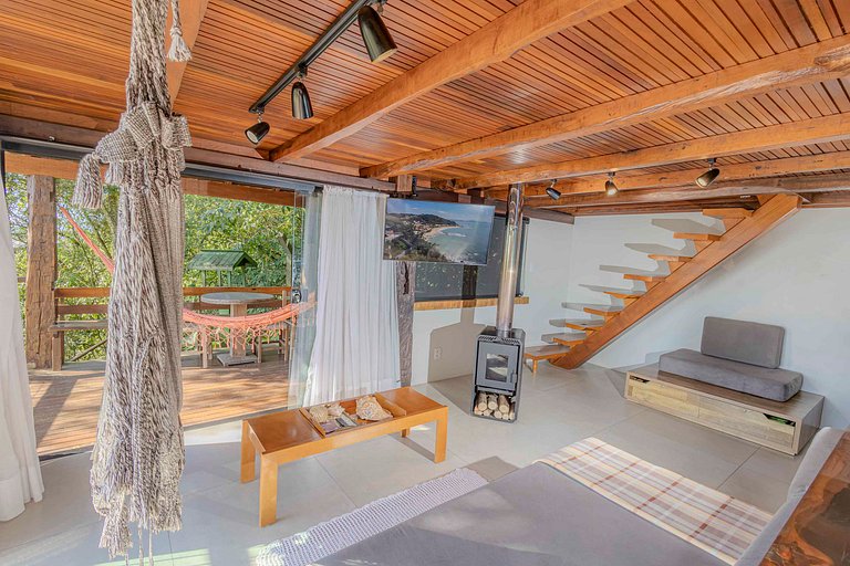Cabana Aconchegante na Mata c/ Deck e Vista