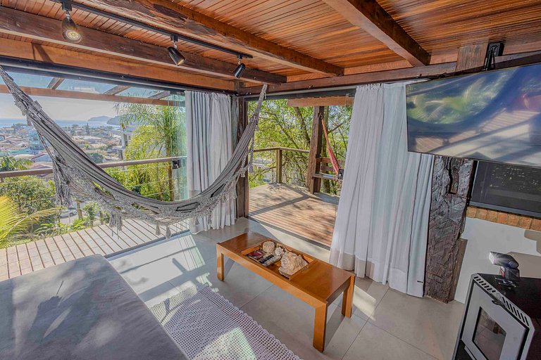 Cabana Aconchegante na Mata c/ Deck e Vista