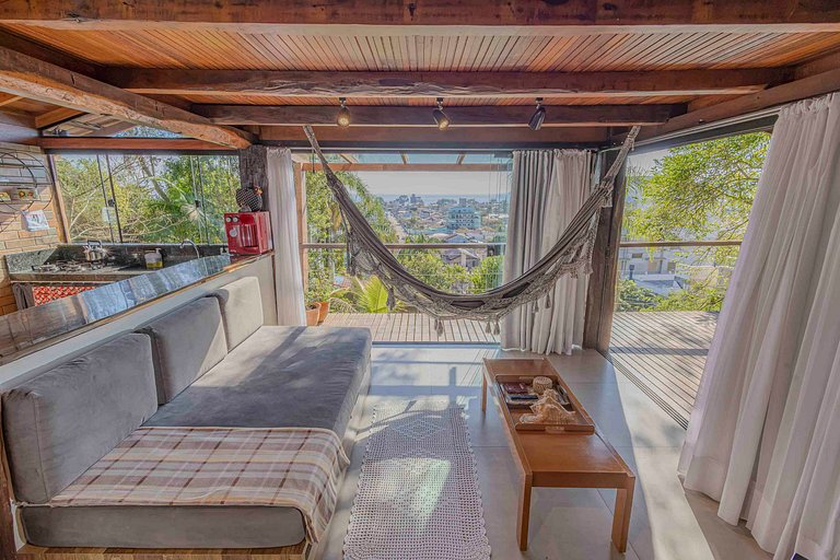 Cabana Aconchegante na Mata c/ Deck e Vista