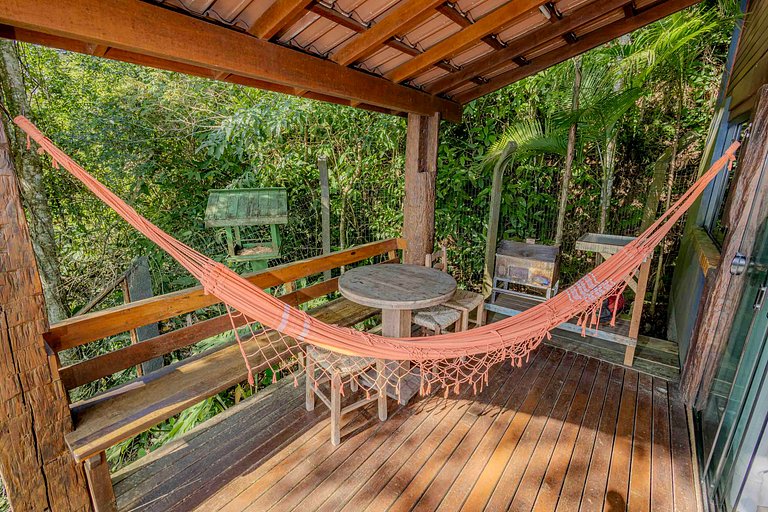 Cabana Aconchegante na Mata c/ Deck e Vista
