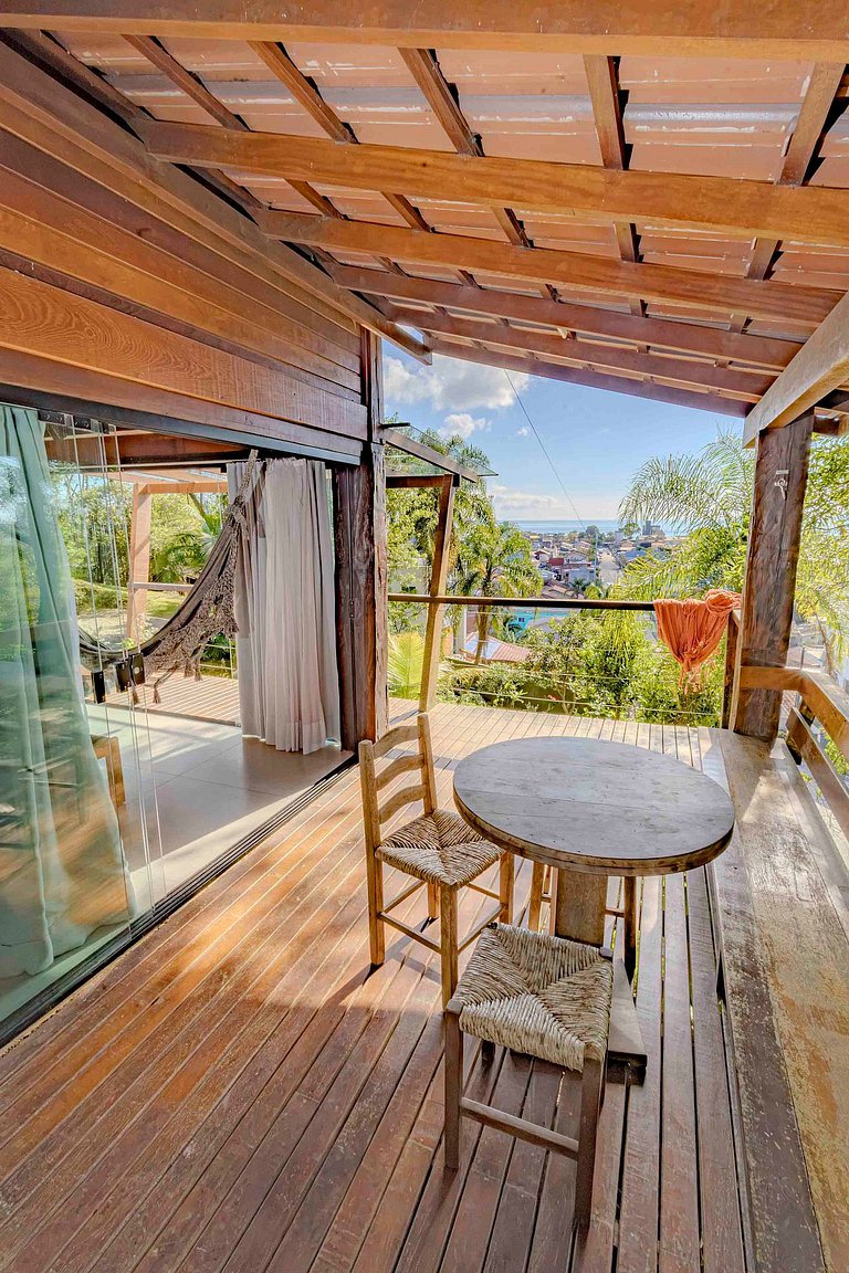 Cabana Aconchegante na Mata c/ Deck e Vista
