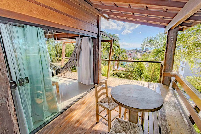 Cabana Aconchegante na Mata c/ Deck e Vista