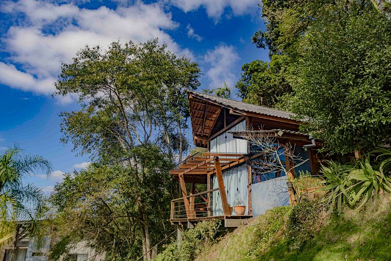 Cabana Aconchegante na Mata c/ Deck e Vista