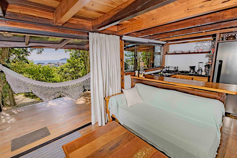 Cabana c/ Varanda, Churrasqueira e Vista Mar