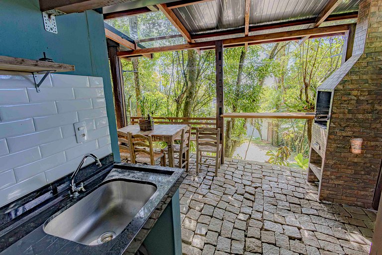 Cabana c/ Varanda, Churrasqueira e Vista Mar